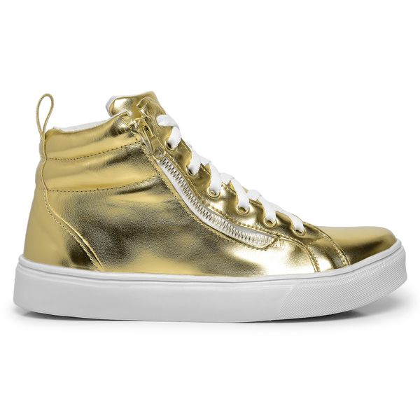 Tenis alto dourado clearance