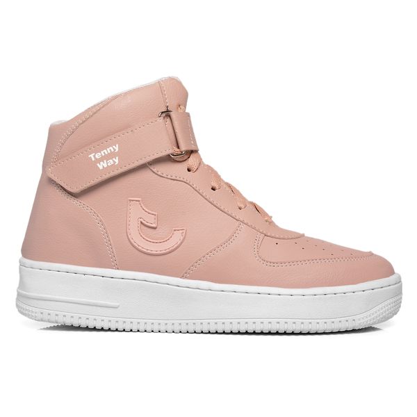 Tenis Sapato Cano Alto Unissex Rosa