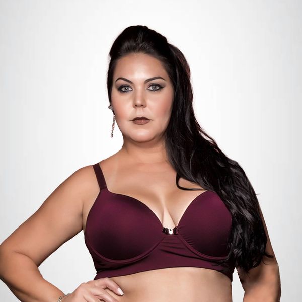 Sutiã Plus Size Reforçado com Bojo com Aro Microfibra Marsala