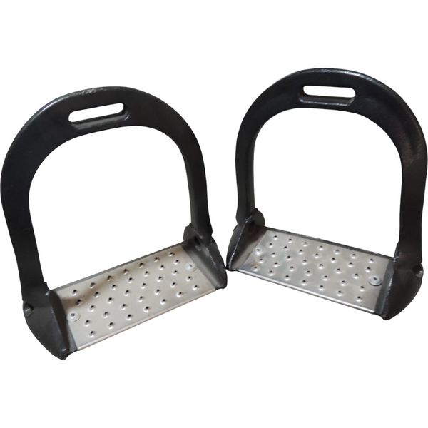 ESTRIBO HÍPICO MILITAR CRAQUELADO ZB INOX PRETO