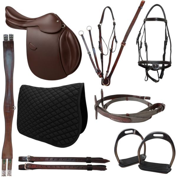 KIT 1 SELA DE SALTO CMAN MARROM COM ARREAMENTO COMPLETO