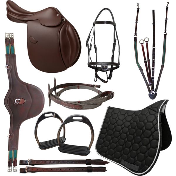 KIT 3 SELA DE SALTO CMAN MARROM COM ARREAMENTO COMPLETO