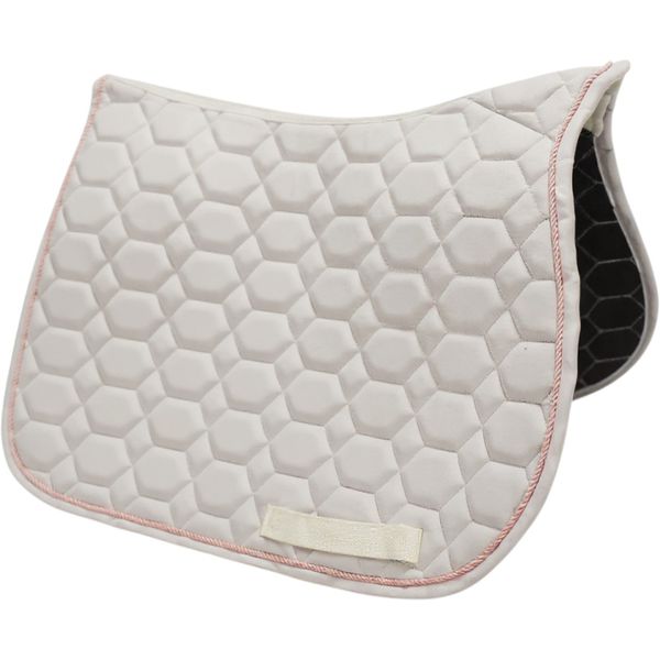 MANTA HÍPICA DE SALTO COM CADARÇO COLMEIA BRANCO/ROSA