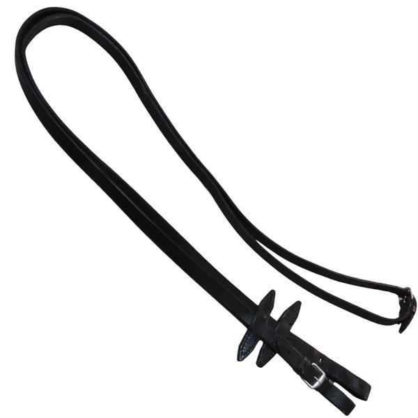 RÉDEA HÍPICA DE COURO 13MM BI-PARTIDO PRETO
