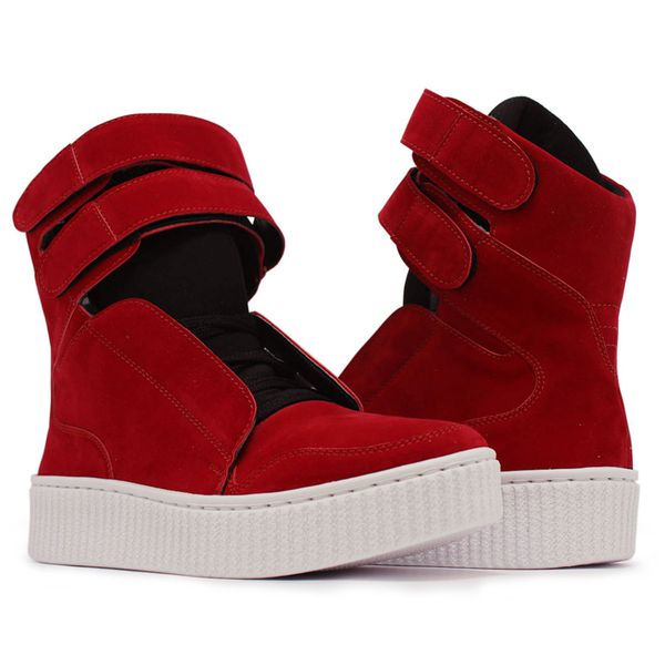 Bota de Treino Academia Feminina Vermelho Cheia de Marra 1802 Fitness Solado Confortavel Palmilha de Gel