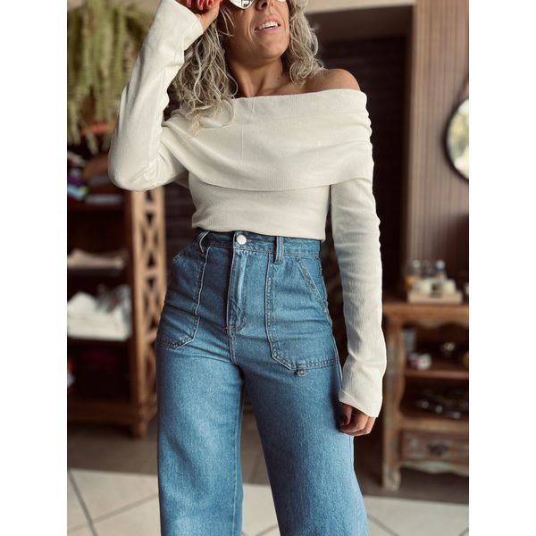 Calça Jeans Wide Leg - Estiva