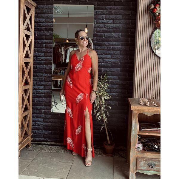 Vestido longo Vitória - Vermelho