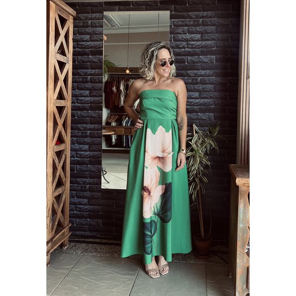 Vestido Barcelos Floral - Verde