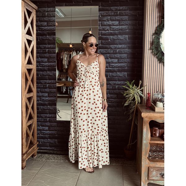 Vestido longo/Midi Belmonte - Creme