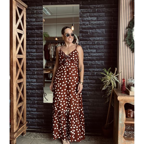 Vestido longo/Midi Belmonte - Marrom