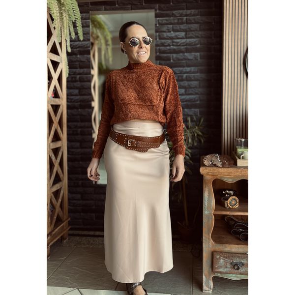 Blusa tricô mousse Caiana - Terracota