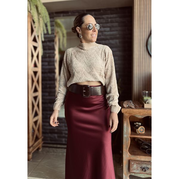 Blusa tricô mousse Caiana - Champagne
