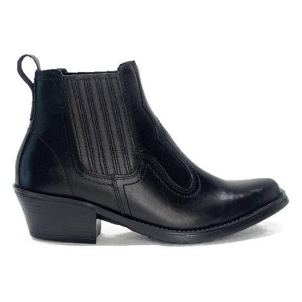 Bota Country Masculina Em Couro Nobre Legítimo Preto Kapell