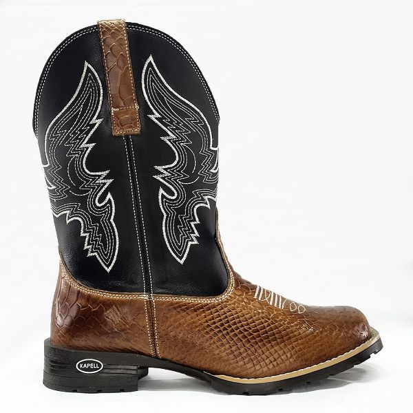 Bota Texana Masculina em Couro Legítimo Anaconda Kapell 