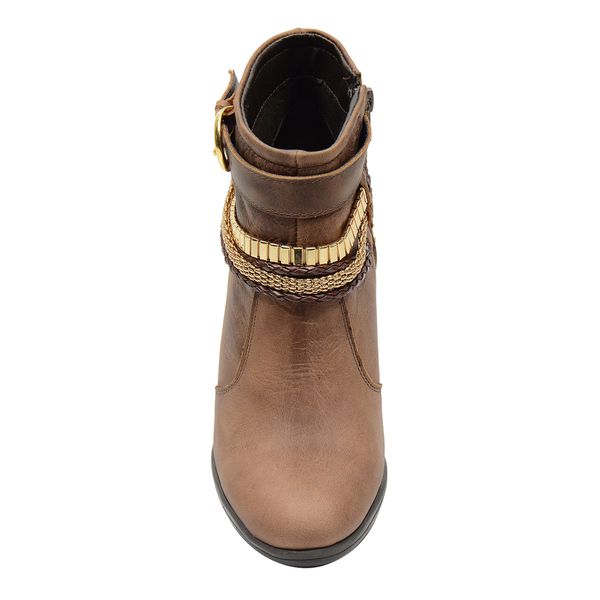 Bota Feminina Cano Curto em Couro Leg timo Havana Linha Vintage