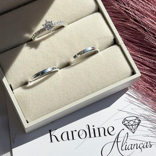 Aliança virginia , namoro com 2 mm com solitario Elisa