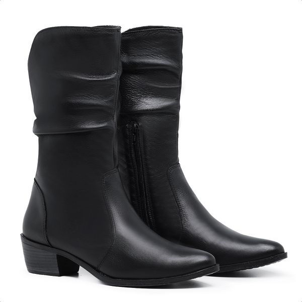 Bota Feminina Sanfonada Ref.: 3900 Preto