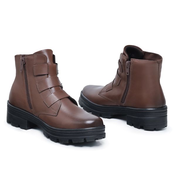 Coturno couro zart tratorada cheap cano café