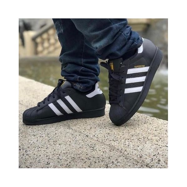 Tenis Adidas Superstar Tradicional Unissex Preto Branco
