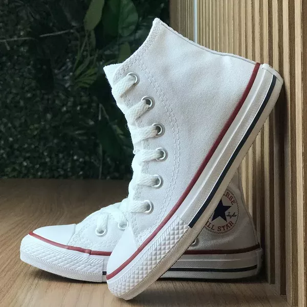Tenis All Star Tradicional Cano Alto Feminino Branco KICCO