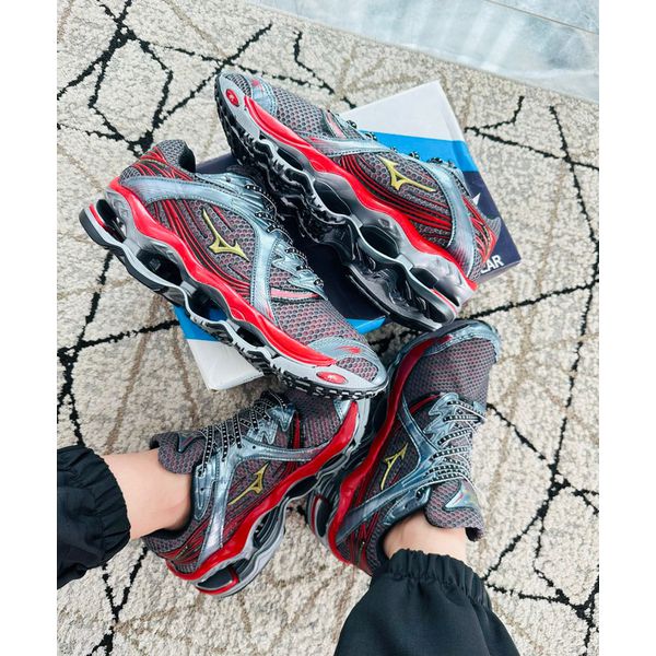 Tenis Mizuno Wave Pro 1 Masculino Grafite Vermelho