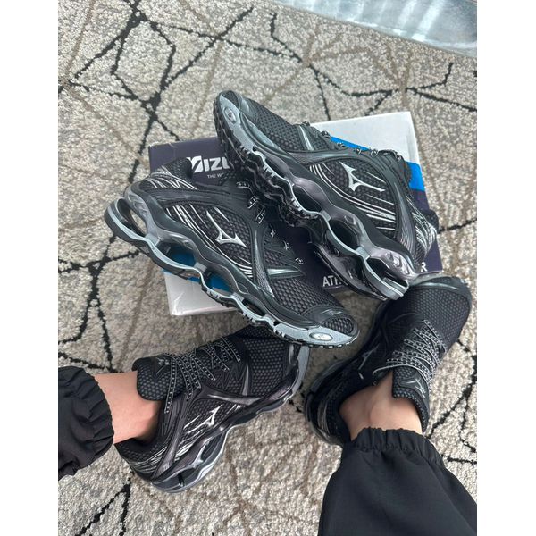 Tenis Mizuno Wave Pro 1 Masculino Preto Prata