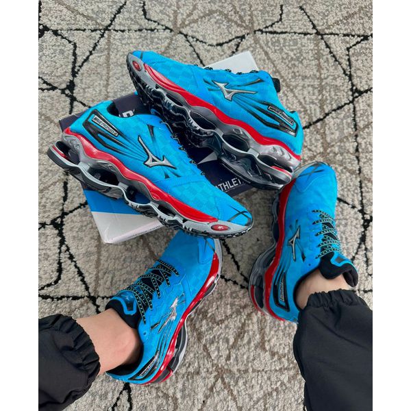 Tenis Mizuno Wave Pro 2 Masculino Azul Vermelho