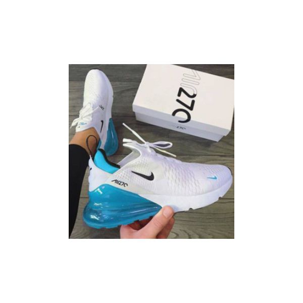 Tenis Nike Air Max 270 Classic Unissex Branco Azul Claro KICCO