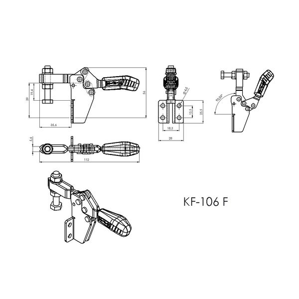 Grampo de Aperto Rápido Horizontal KIFIX KF106 F 70Kgf 100