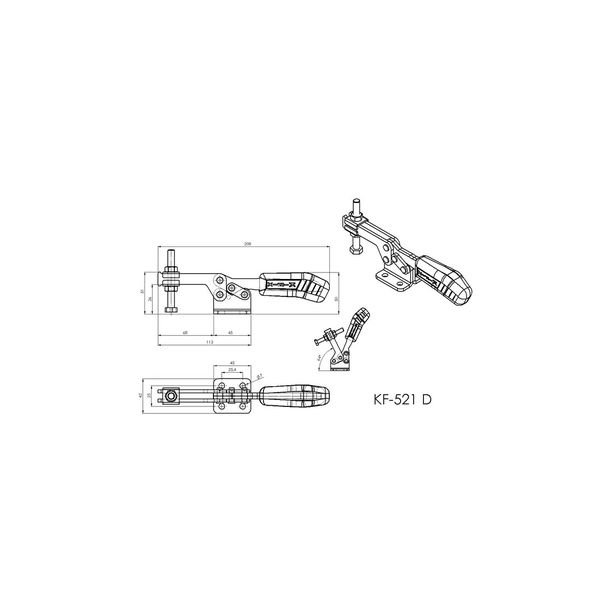 Grampo de Aperto Rápido Horizontal KIFIX KF521 D 130Kgf 100