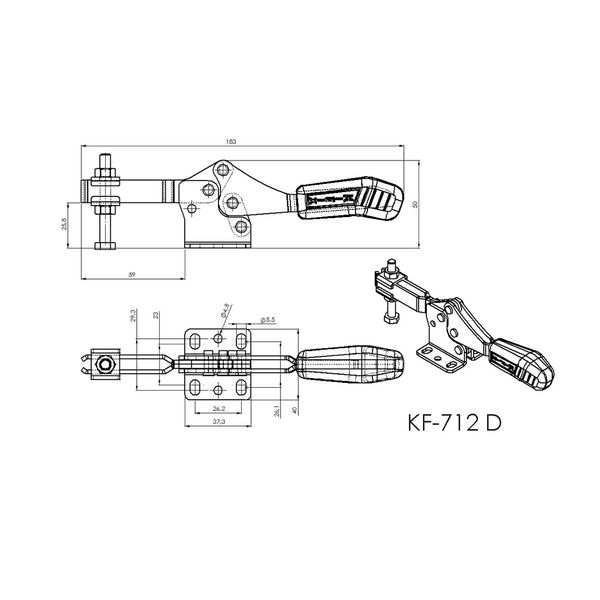 Grampo de Aperto Rápido Horizontal KIFIX KF712 D 120Kgf 100