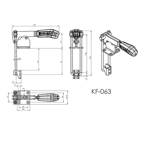 Grampo de Aperto Rápido Tensor KIFIX KF063 D INOX 200Kgf 100