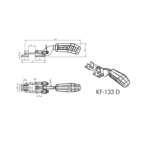 Grampo de Aperto Rápido Tensor KIFIX KF133 D INOX 300Kgf 100