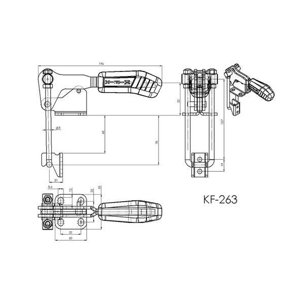 Grampo de Aperto Rápido Tensor KIFIX KF263 D 680Kgf 100% Nacional