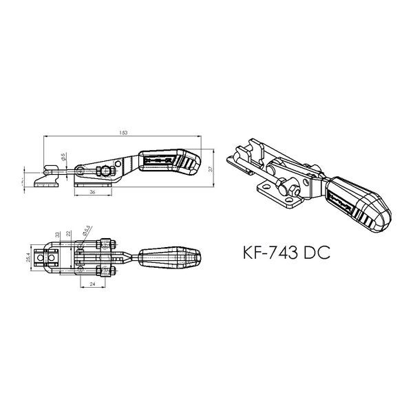 Grampo de Aperto Rápido Tensor KIFIX KF743 DC INOX 200Kgf 100
