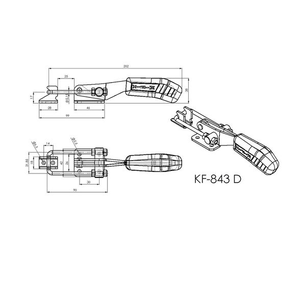 Grampo de Aperto Rápido Tensor KIFIX KF843 D INOX 340Kgf 100