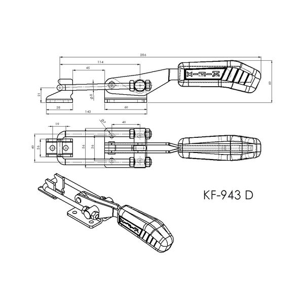 Grampo de Aperto Rápido Tensor KIFIX KF943 D INOX 680Kgf 100