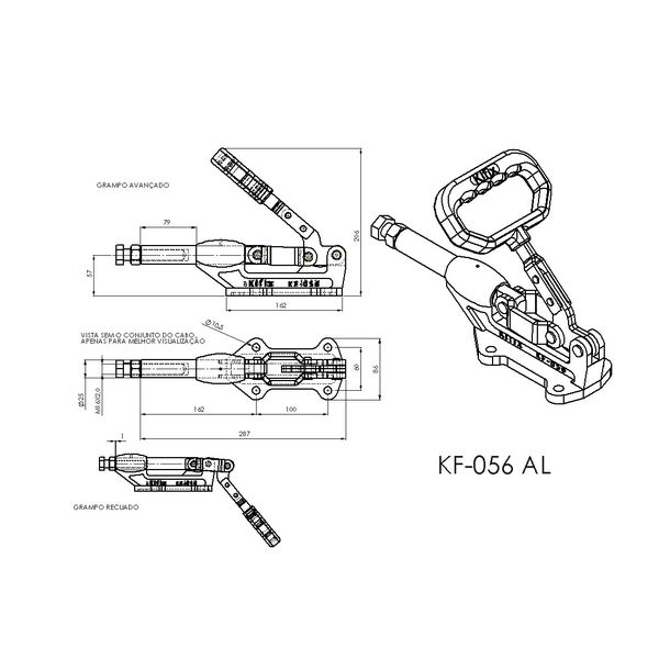 Grampo de Aperto Rápido Torpedo KIFIX KF056 AL Vermelho 1800Kgf