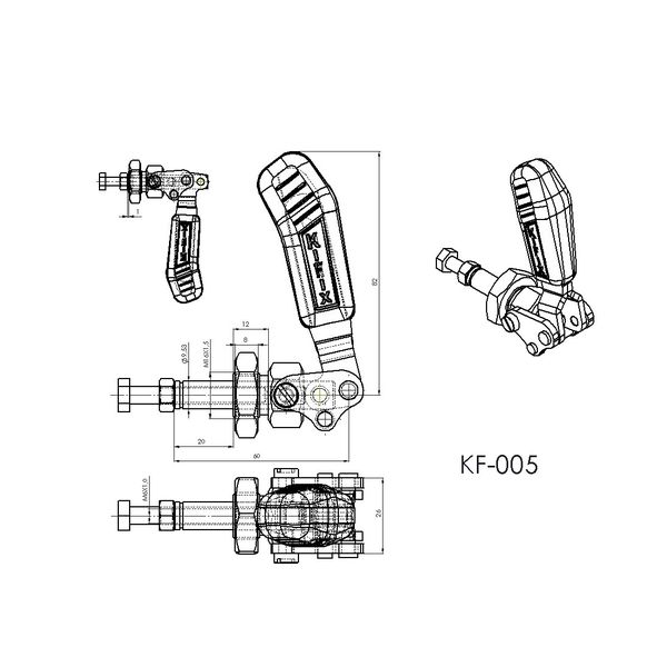 Grampo de Aperto Rápido Torpedo KIFIX KF005 INOX 90Kgf 100