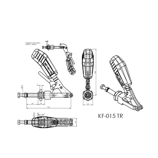 Grampo de Aperto Rápido Torpedo KIFIX KF015 TR 250Kgf 100