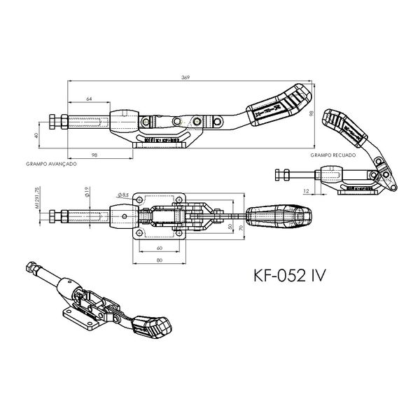 Grampo de Aperto Rápido Torpedo KIFIX KF052 IV 700Kgf 100