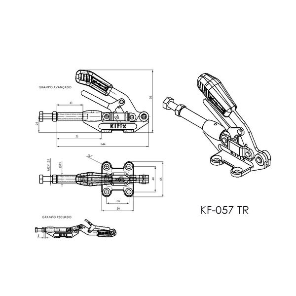 Grampo de Aperto Rápido Torpedo KIFIX KF057 TR 230Kgf 100