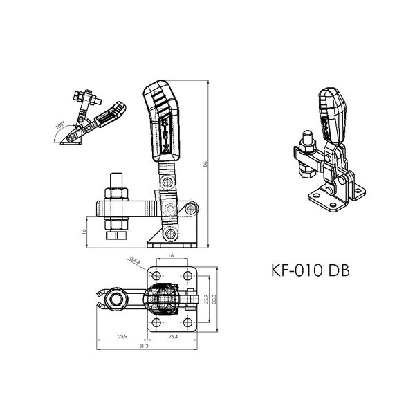 kiki ページ Grampo de Aperto Rápido Vertical KIFIX KF010 DB 32Kgf 100