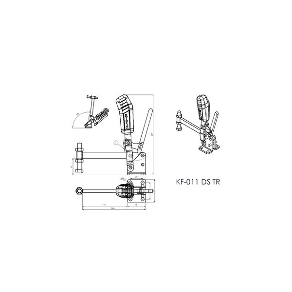 Grampo de Aperto Rápido Vertical KIFIX KF011 DS TR INOX 360Kgf