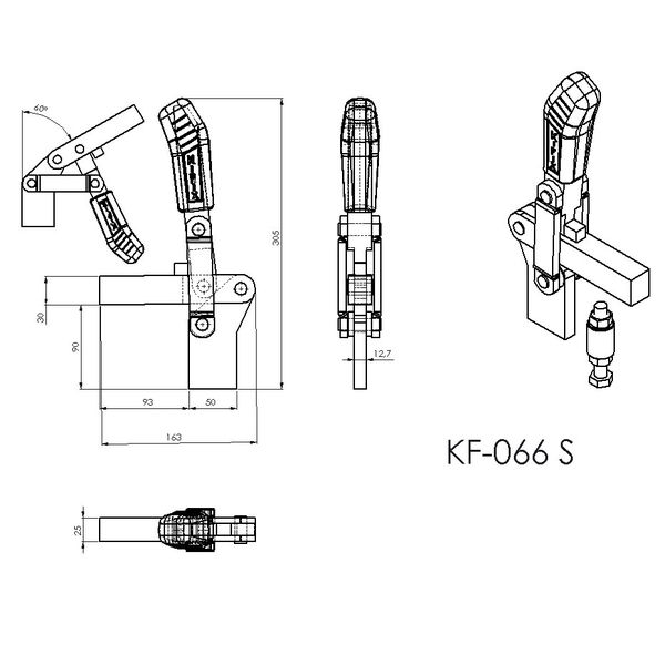 Grampo de Aperto Rápido Vertical KIFIX KF066 S 1400Kgf 100