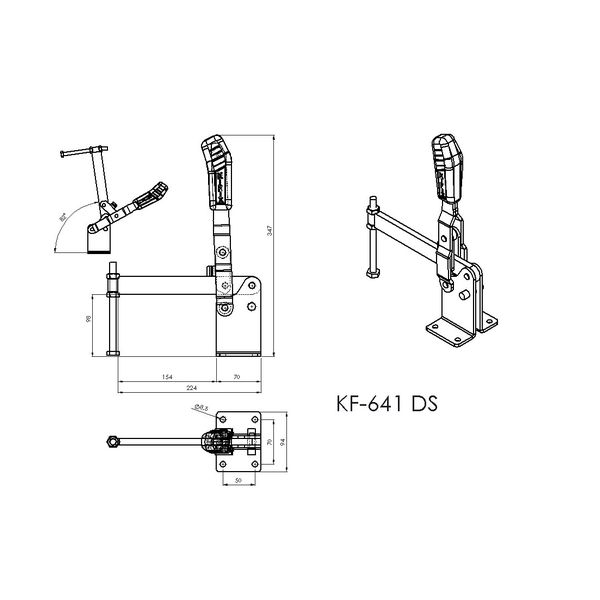 Grampo de Aperto Rápido Vertical KIFIX KF641 DS 800Kgf 100