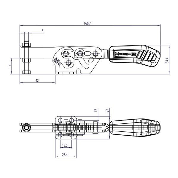 Grampo de Aperto Rápido Reforçado Horizontal KIFIX KF525 D 230Kgf