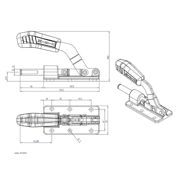 Grampo de Aperto Rápido de Fixação Dupla KIFIX KF067 1500Kgf