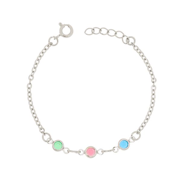 Pulseira Colorida - Infantil (Banho Prata)