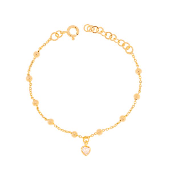 Pulseira Coração Cristal - Infantil